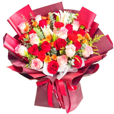 滨州22朵玫瑰百合，追求真爱幸福
